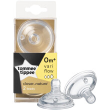 2pc Tommee Tippee Closer To Nature Variflow Teats | Anti-Colic Bottle Teat Set