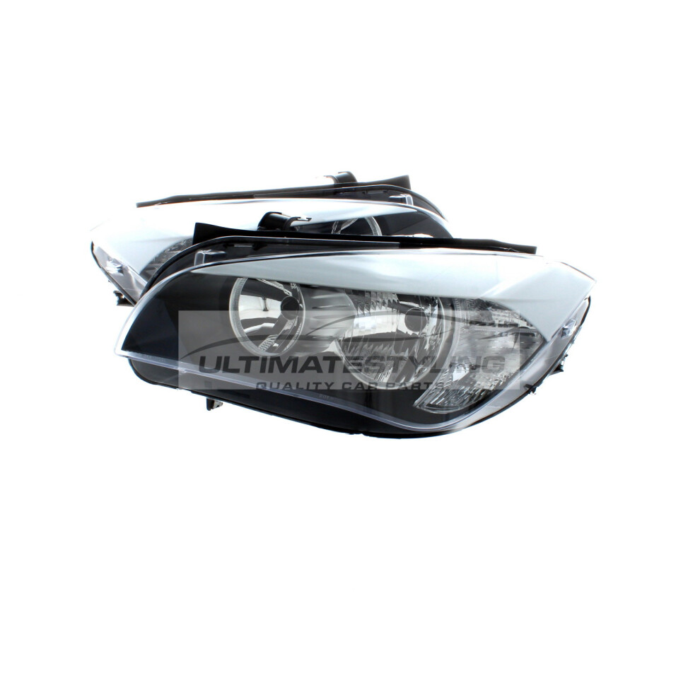 Bmw X1 E84 Suv 2009-9/2012 Headlights Headlamps Inner 1 Pair O/S & N/S Black 5057795045964