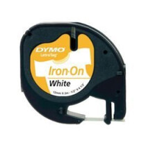 Fitas têxteis de transferência DYMO LetraTag para marcação de roupas - Preto/Branco - 12mm x 2m