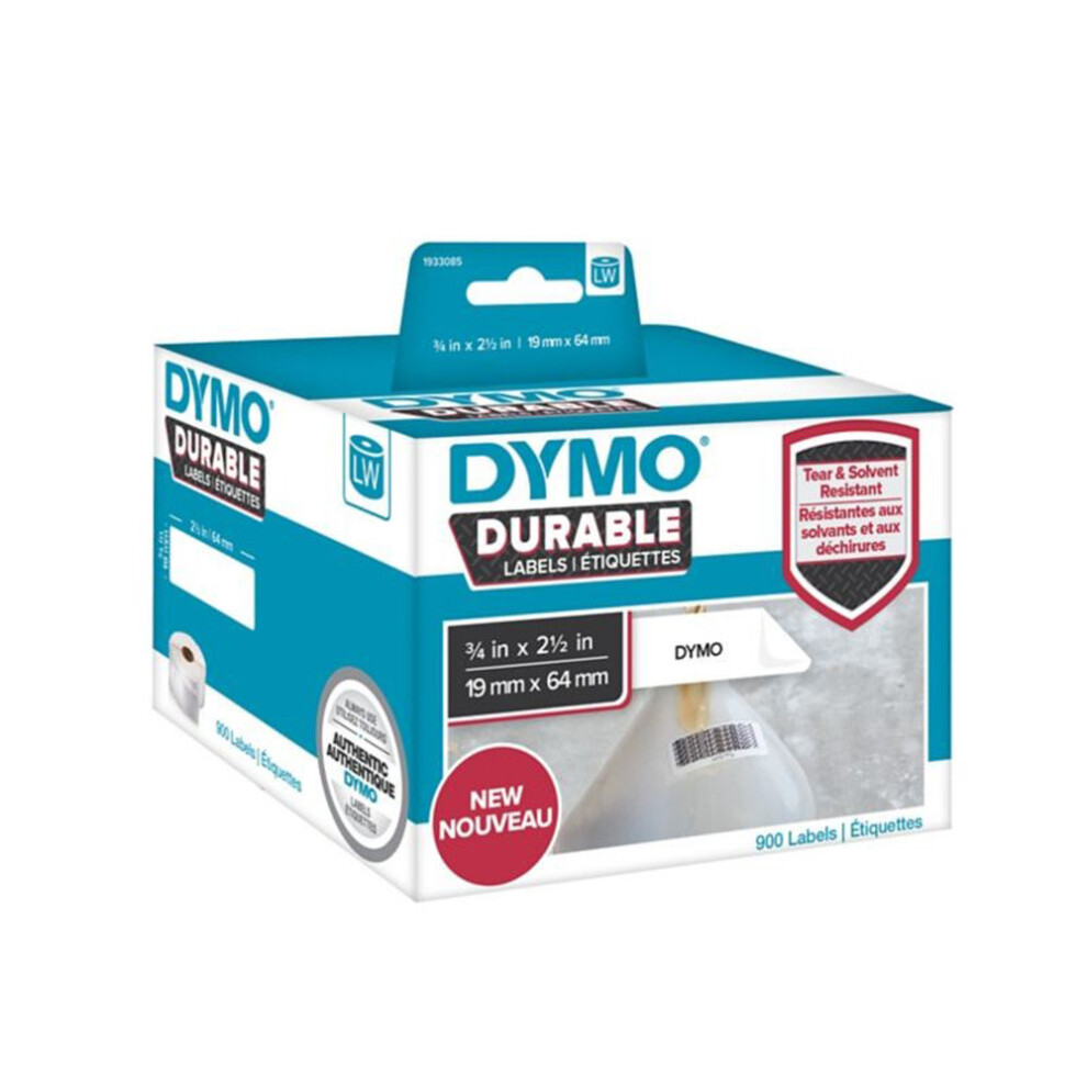 Dymo 1933085 LW Durable Barcode label 19mm x 64mm Black on White