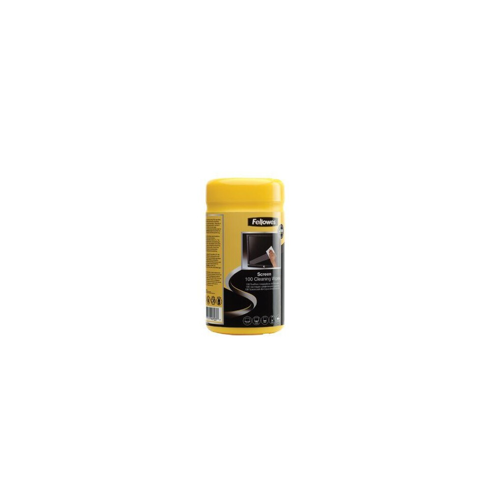 Fellowes 99703 Screen Cleaning Wipes Tub of 100