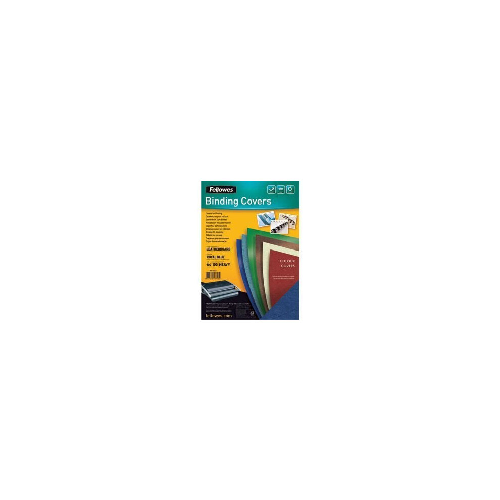Fellowes 5371305 A4 Leatherboard Covers Blue