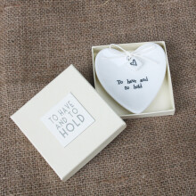 East of India 'To Have And To Hold' Large Porcelain Ring Dish - Keepsake Gift