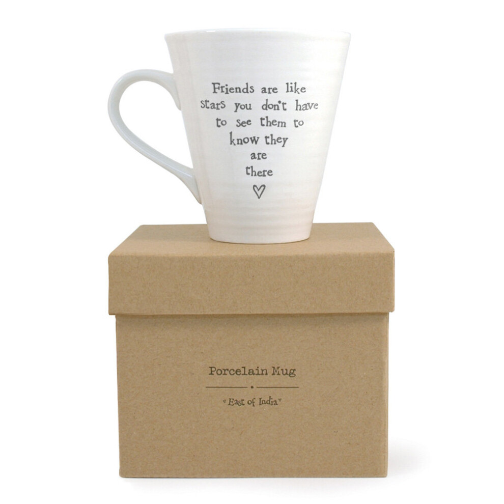 East Of India Porcelain Mug Friends Are Like Star With Gift Box
