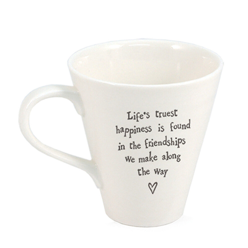 East Of India Porcelain Mug - Life's Truest Happiness Is Found