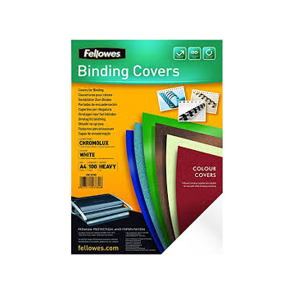 Fellowes 5378006 Binding Cover Chromolux Card with Leather Texture A4