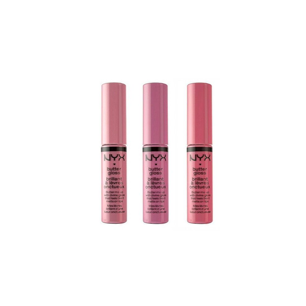 NYX Cosmetics Butter Lip Gloss, Eclair, Merengue & Vanilla Cream Pie - Pink 1 Collection