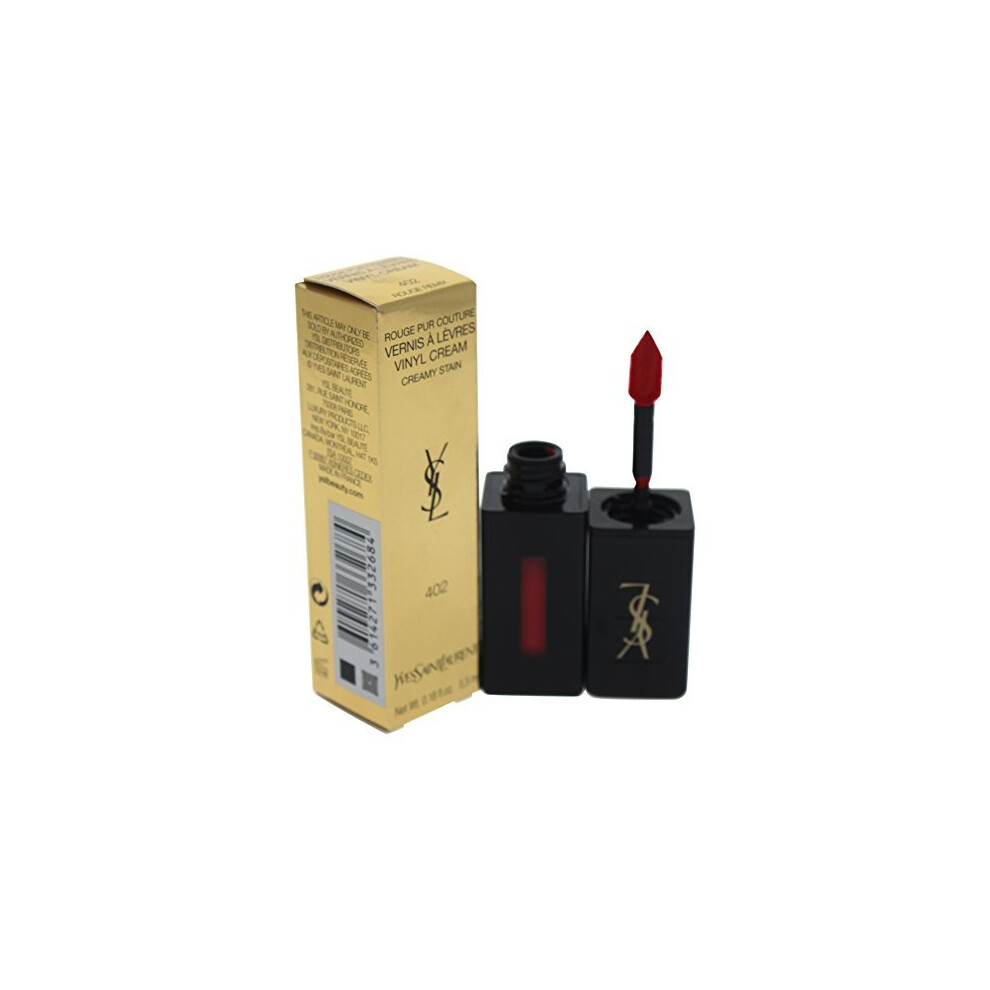 Yves Saint Laurent Vernis A Levres Vinyl Cream Lip Stain, 402 Rouge Remix, 0.18 Ounce