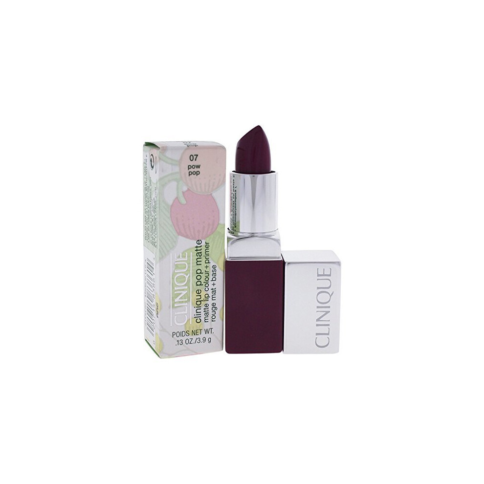 Clinique Pop Matte Plum Lipstick + Primer 07 Pow Pop