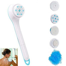 GSPOR Brosse Spa 5 en 1 sans fil - Brosse de bain à long manche, massage du dos, nettoyage et exfoliation