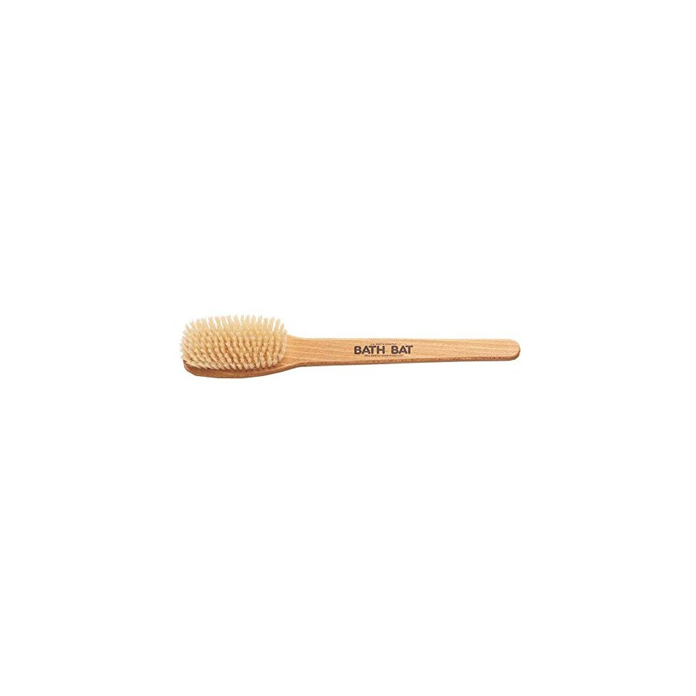 Kent FD5 Bath Bat Brush Natural White Bristle Beechwood Handle