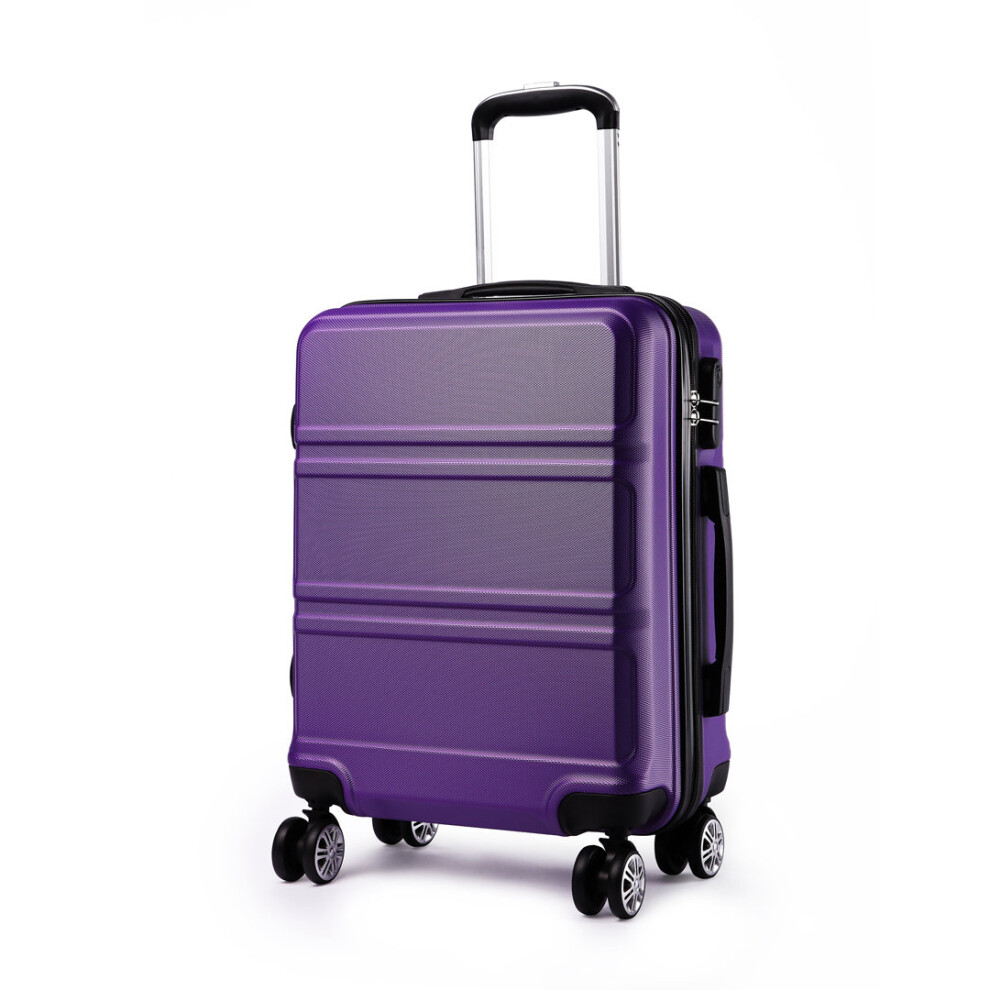(24 inch Purple) 3pcs Suitcase Sets ABS Hard Shell Luggage Travel Trolley Case