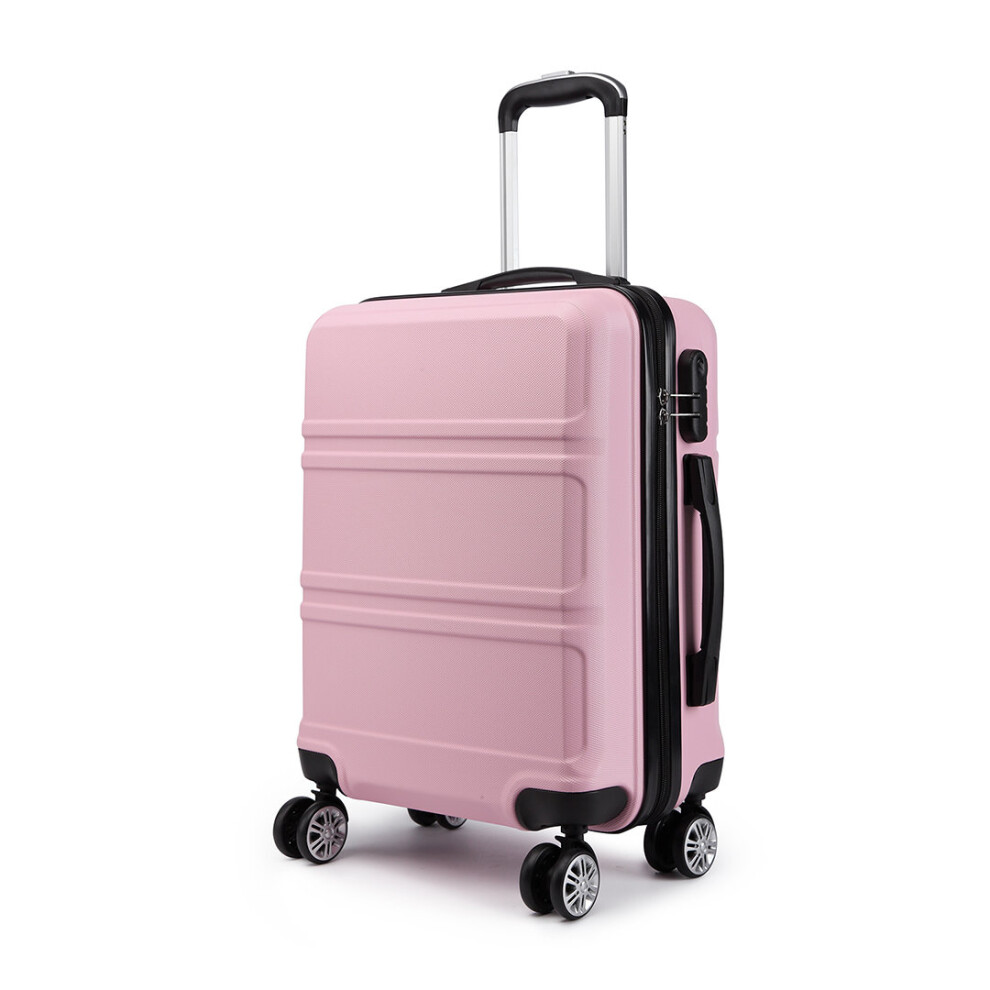 (24 inch Pink) 3pcs Suitcase Sets ABS Hard Shell Luggage Travel Trolley Case-image-OPC-PM2QPR-NEW