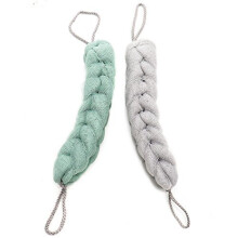 HUELE 2 Pcs Exfoliating Bath Sponge Shower Pouf Loofah Back Scrubber Mesh Strap Skin Washer with Rope Handles