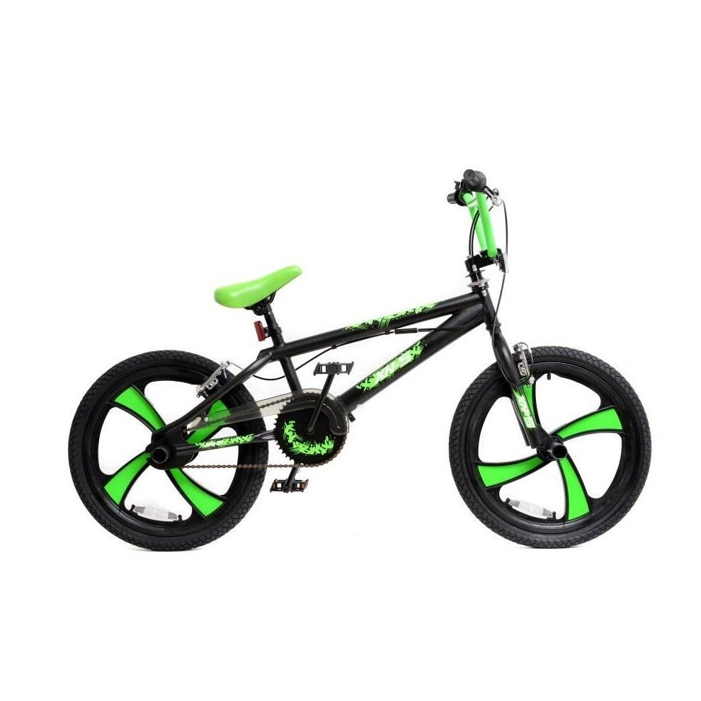 Xn ( / Green) Bmx Freestyle 20" Mag Wheel Kids Bike 4 Colours Black/Green