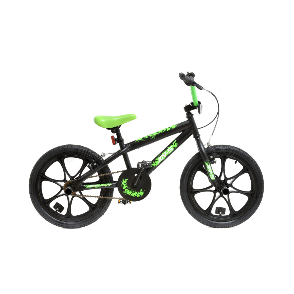 Xn ( / Green) Bmx Freestyle 18" Mag Wheel Kids Bike 2 Colours Black/Green