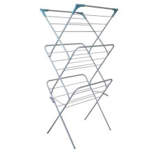 JVL 3-Tier Folding Concertina Laundry Washing Clothes Horse Airer - White