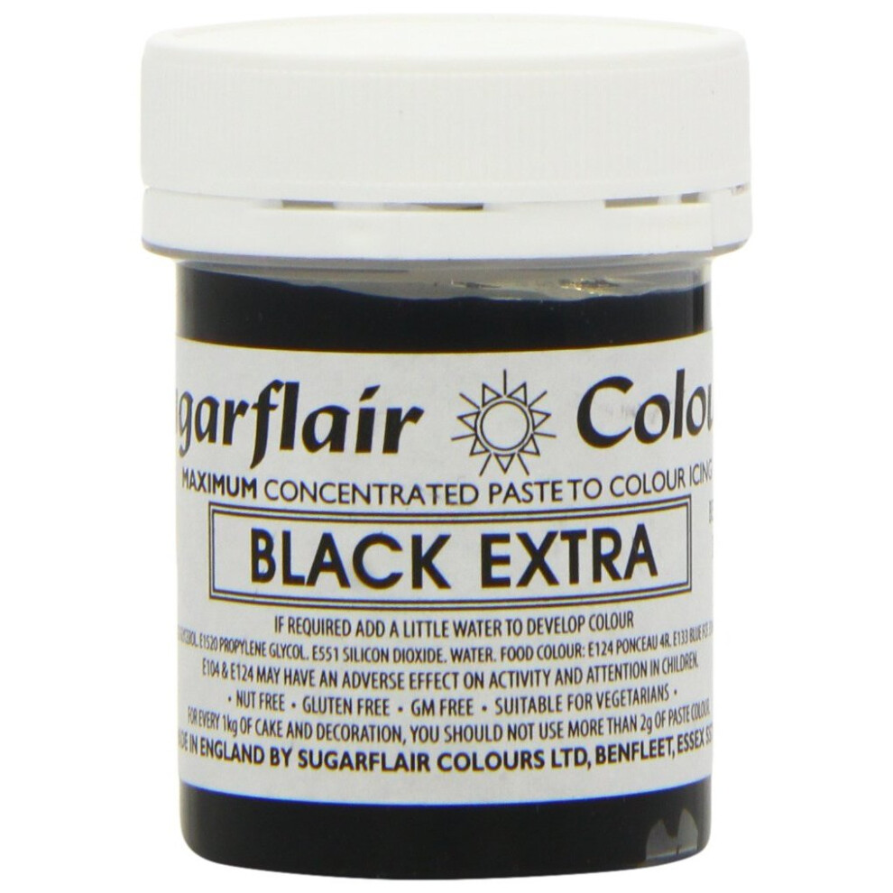 Sugarflair Black Maximum Concentrated Paste Extra
