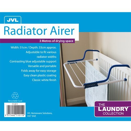 JVL Folding Clothes Radiator Drying Airer - White 2