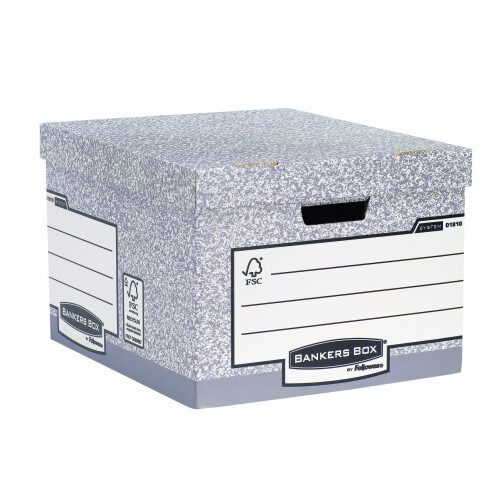 Fellowes Fellowes Bankers Box 01810-FF System Storage Box, Large - Grey, Pack of 10 2
