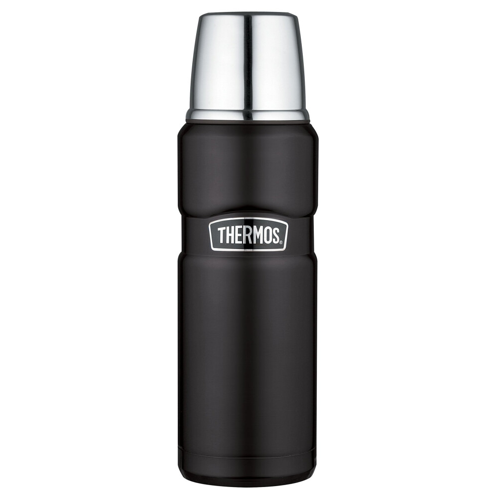 Thermos Stainless King Flask, Matt Black, 470 ml