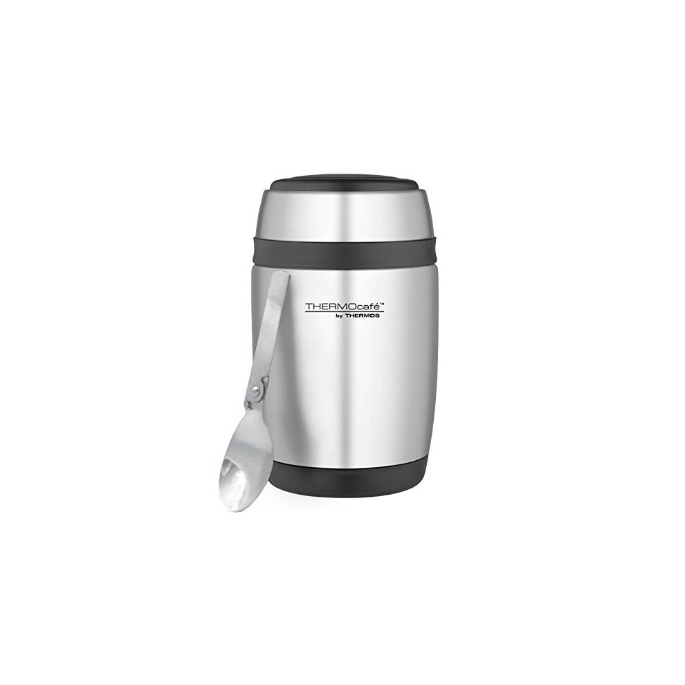 Thermos Curved Stainless Steel Food Flask with Spoon, 400 ml