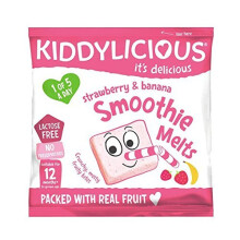 Kiddylicious Strawberry and Banana Smoothie Melts 6g, (Pack of 16)