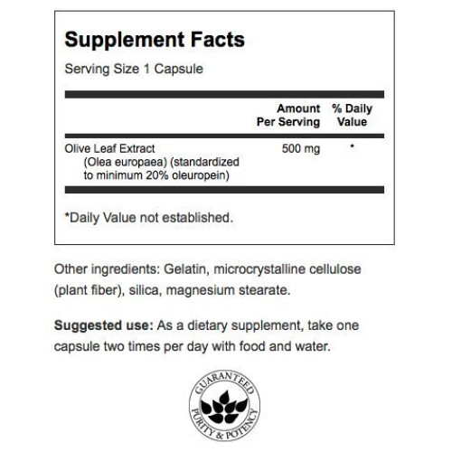 Swanson, Olivenblattextrakt, 500 mg, 120 Kapseln 2