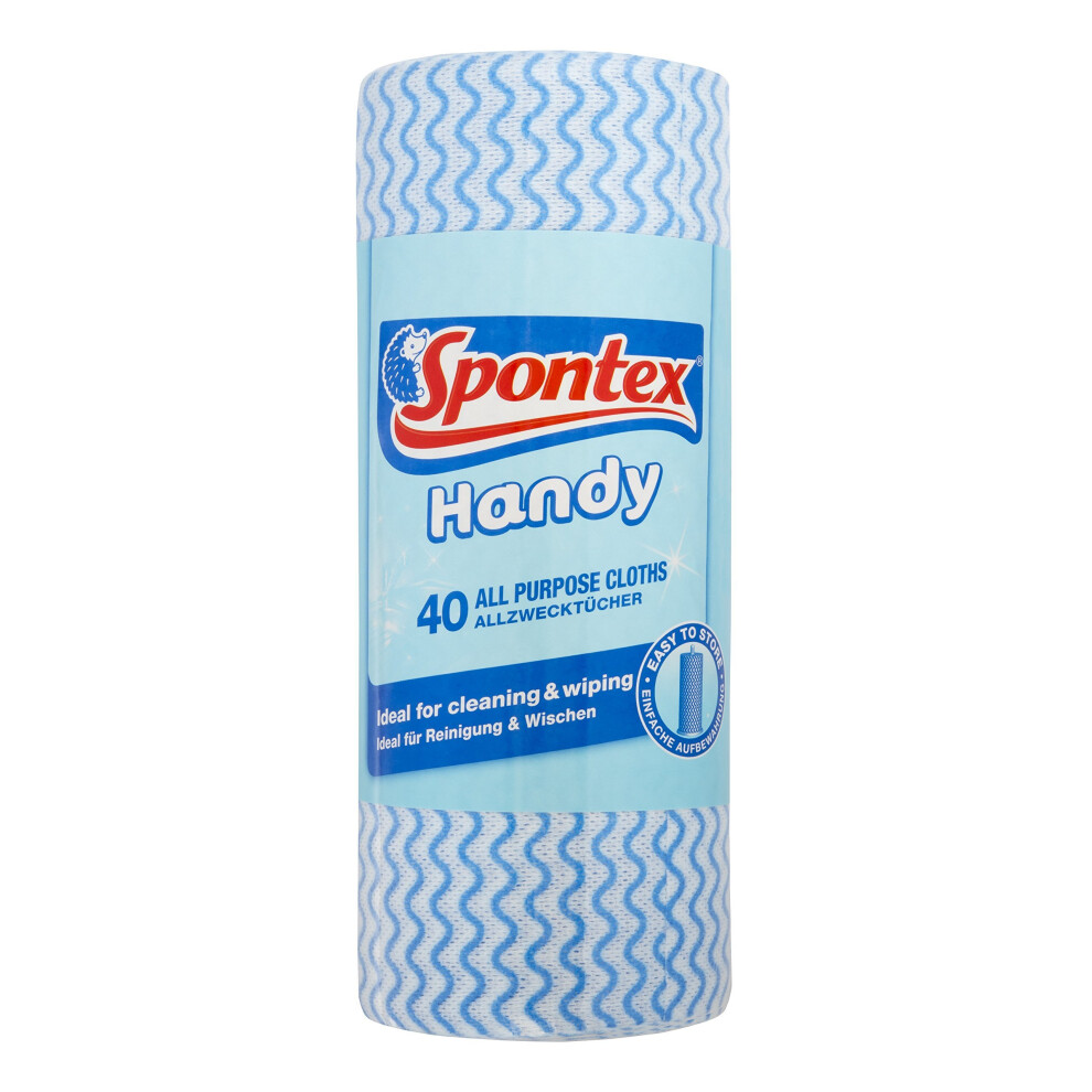 Spontex All Purpose Cloths On A Roll X 40 (Pack Of 3, Total 120 Cloths)