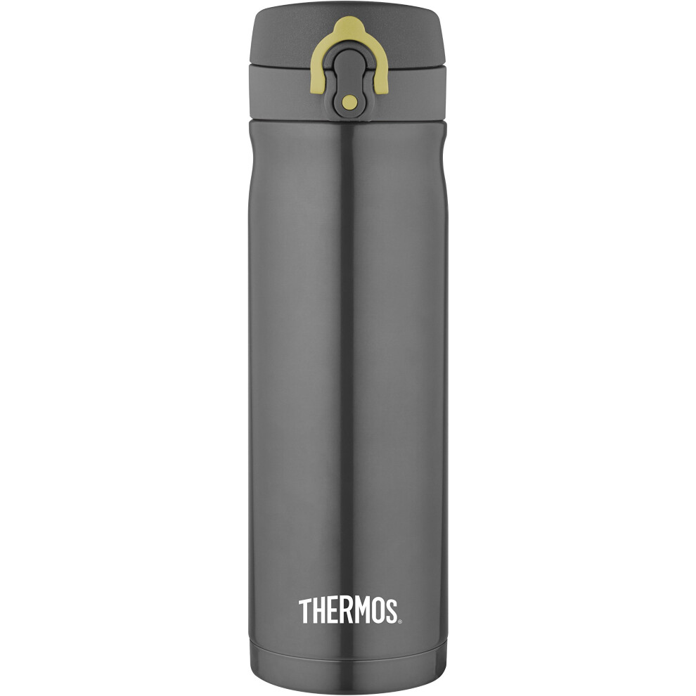 Thermos 470Ml Charcoal Stainless Steel Hot And Cold Vacuum Insulated Drink Flask