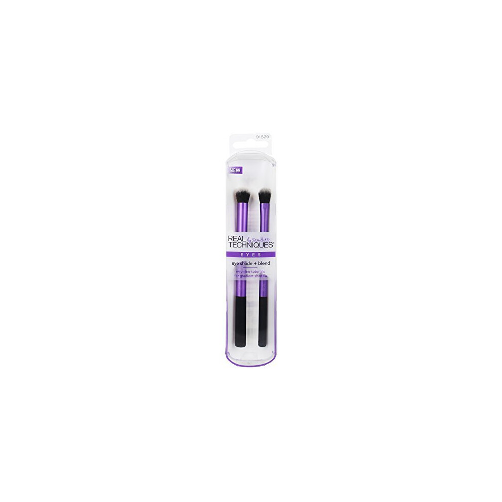 Real Techniques, Eye Shade + Blend Brush Set, 2 Piece