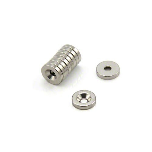 10mm dia x 2mm thick x 3mm c/sink Neodymium Magnet - 1.2kg Pull