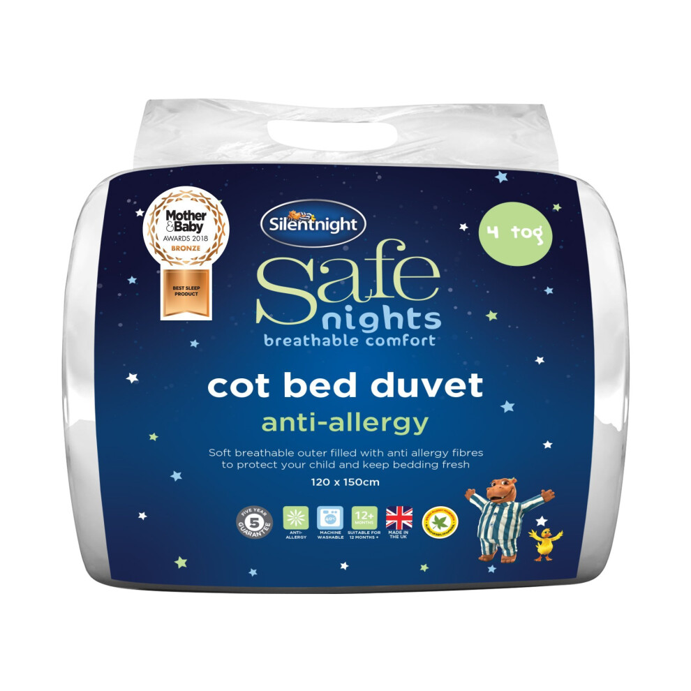 Silentnight Safe Nights 4 Tog Anti-Allergy Cot Bed Duvet
