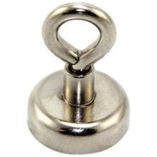 Magnet Expert® 25mm dia Neodymium Clamping Magnet with M5 Eyebolt - 20kg Pull