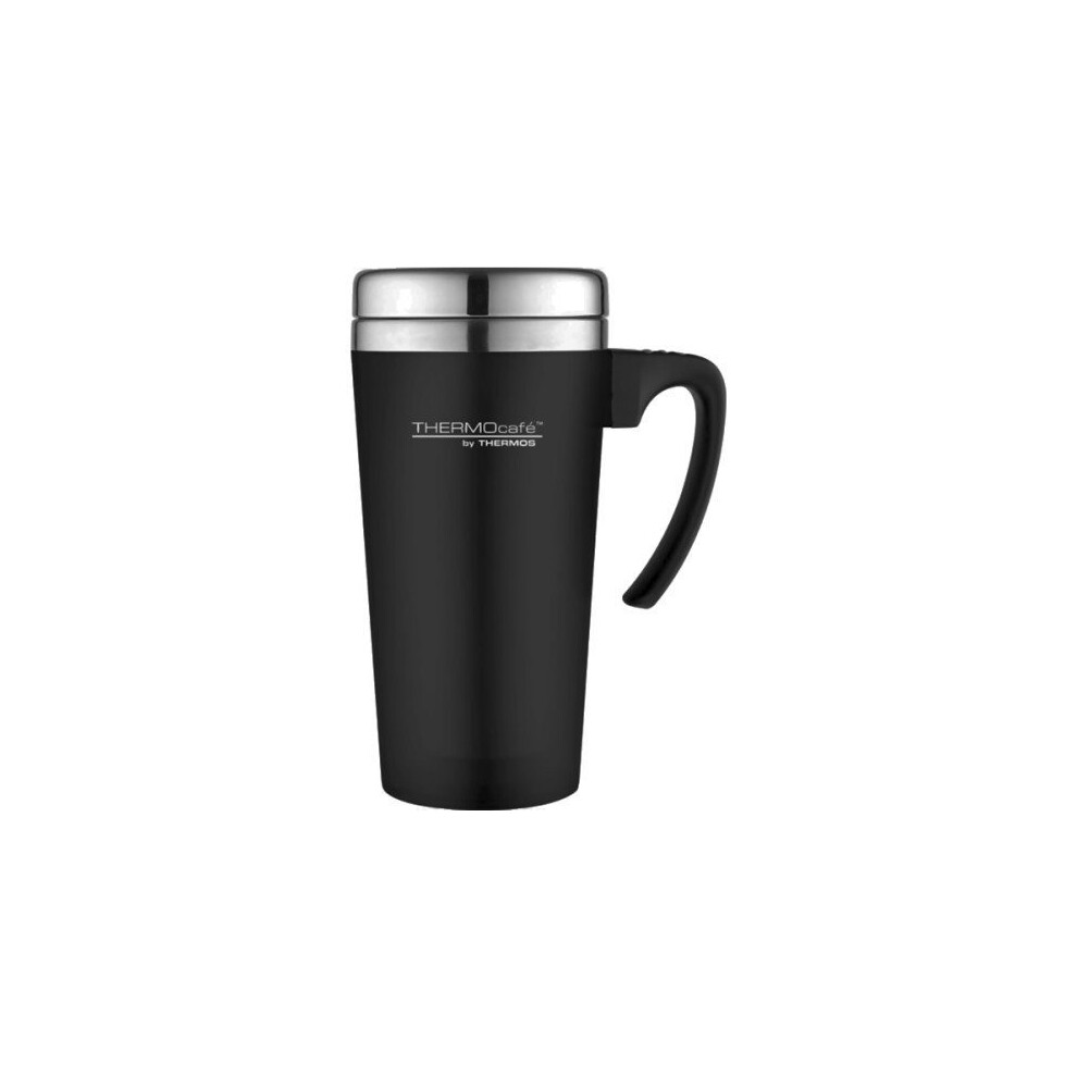 Thermos ThermoCafé Soft Touch Travel Mug, Black, 420 ml