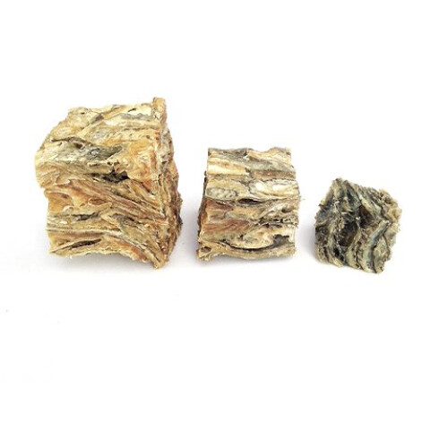 (Small, 300g (Resealable)) 100% Fish Skin Cubes Air-dried Delicious Dog Treats