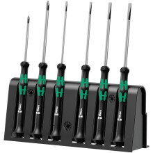Wera 2035/6 B para electrónica y mecánica de precisión Juego de destornilladores 6 piezas ranura, cruz Philli