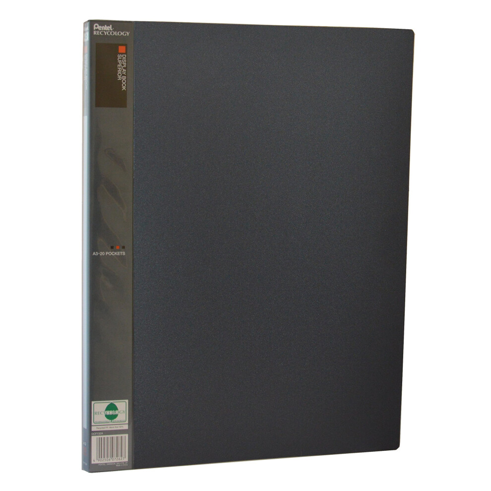 Pentel Presentation Folder A3 with 20 pockets - Black