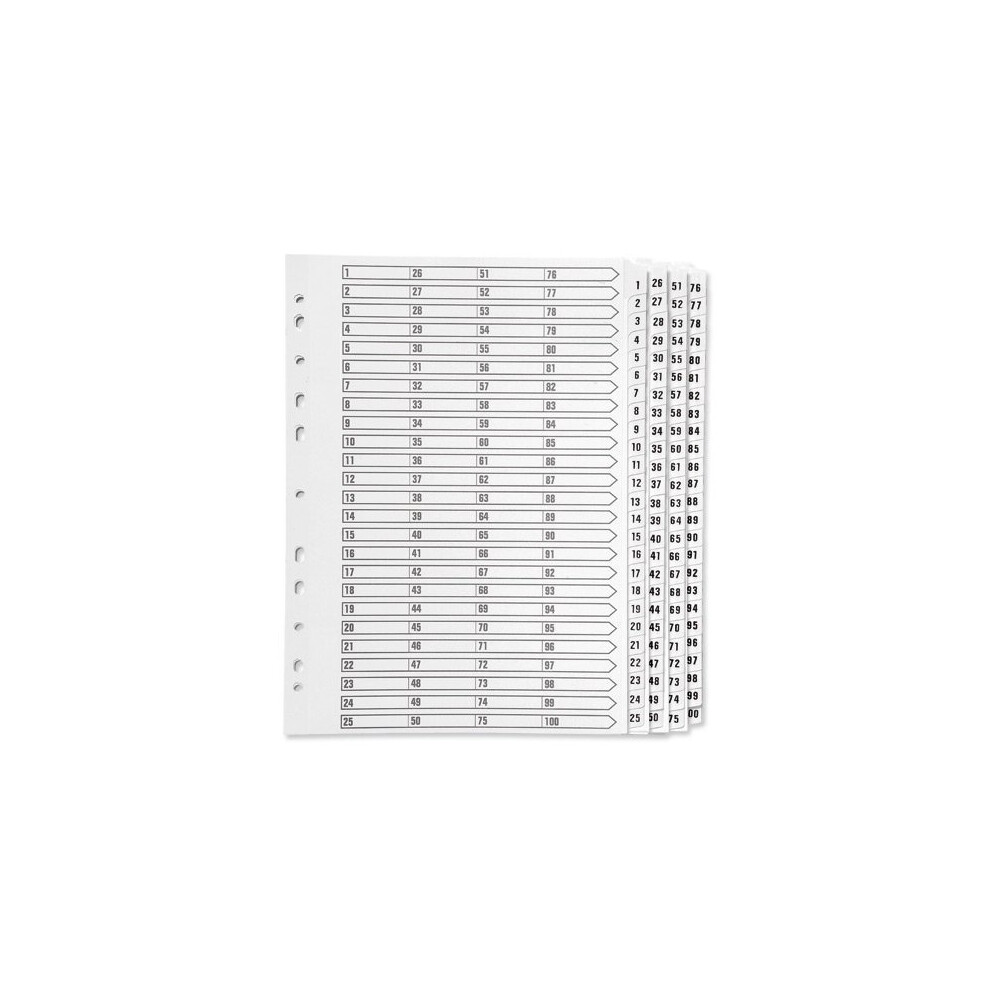 Q-Connect Q Connect A4 1-100 Mylar Index Size 1