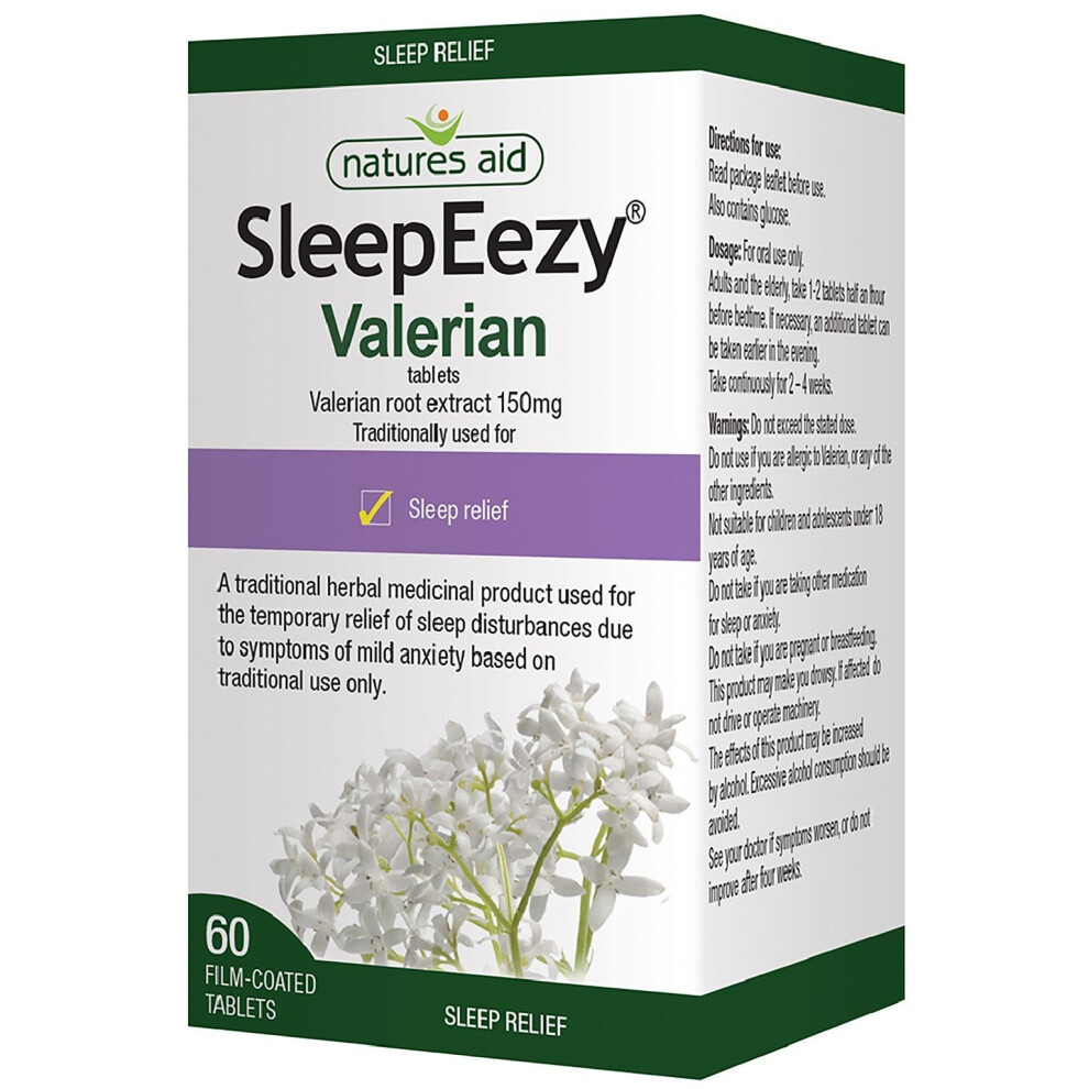 Natures Aid SleepEezy 150mg (Equivalent 750mg - 900mg Valerian root) 60 Tablets