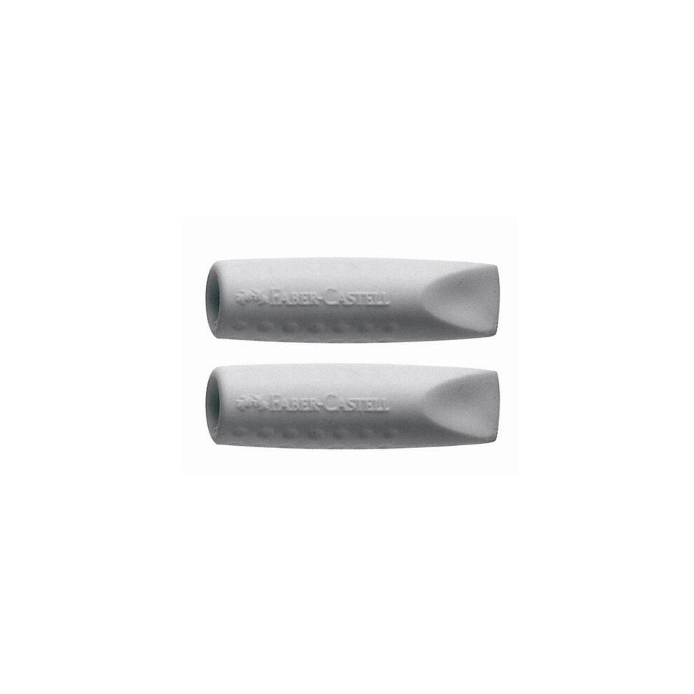 Faber-Castell Grip 2001 Eraser Cap Twin Pack - Grey (Pack of 5)