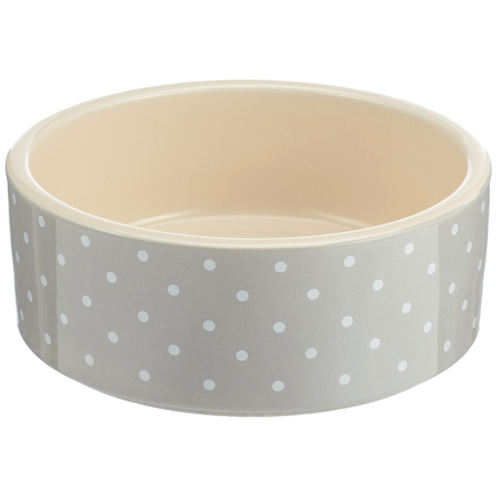 Petface Grey Spots Ceramic Bowl, 15 cm