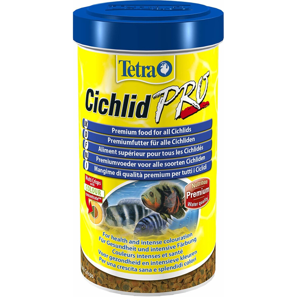 Tetra Pro Cichlid Fish Food, Complete Premium Food for All Cichlids, 500 ml