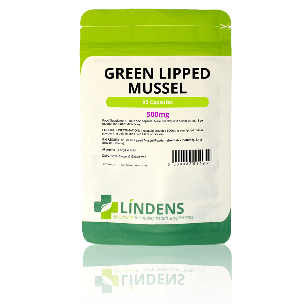 Lindens Green Lipped Mussel 500mg Capsules | 90 Pack | UK Manufacturer