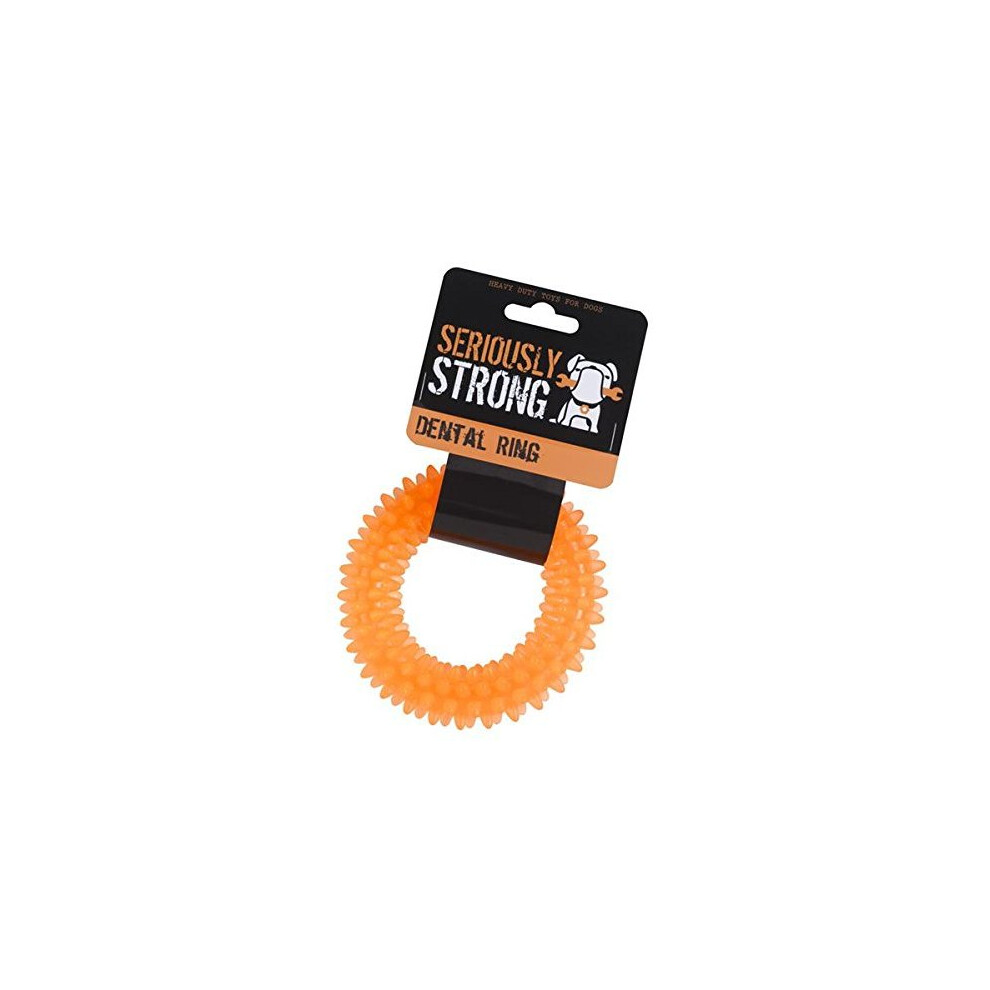 Petface (Seriously Strong by Petface) Dental Ring Dog Toy, Orange | Durable Chew Toy, Promotes Dental Hygiene, Encourages Playfulness, Long-Lasting Fun - Image 2