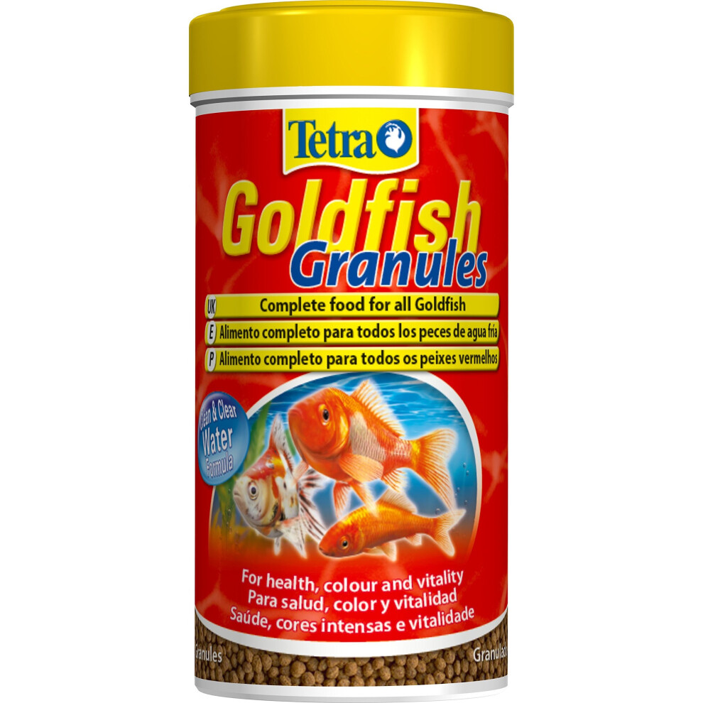 Tetra Goldfish Fish Food Granules, Complete Food For Smaller Goldfish, 250 Ml