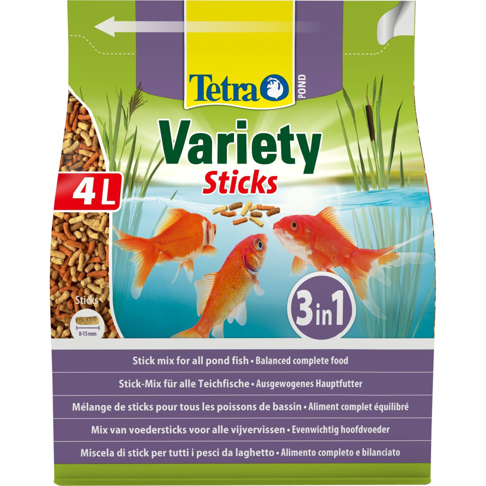 Tetra Pond Variety Sticks Fish Food, For All Pond Fish, 4L