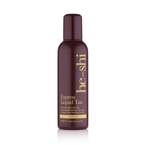 He-Shi He-Shi Express Liquid Self Tan Medium Unisex Instant Fake Tanning Bronzer, 150ml 2
