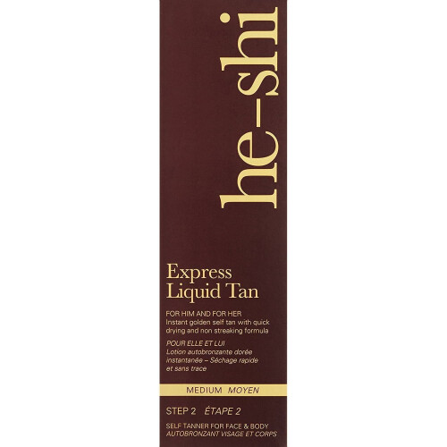 He-Shi He-Shi Express Liquid Self Tan Medium Unisex Instant Fake Tanning Bronzer, 150ml 1