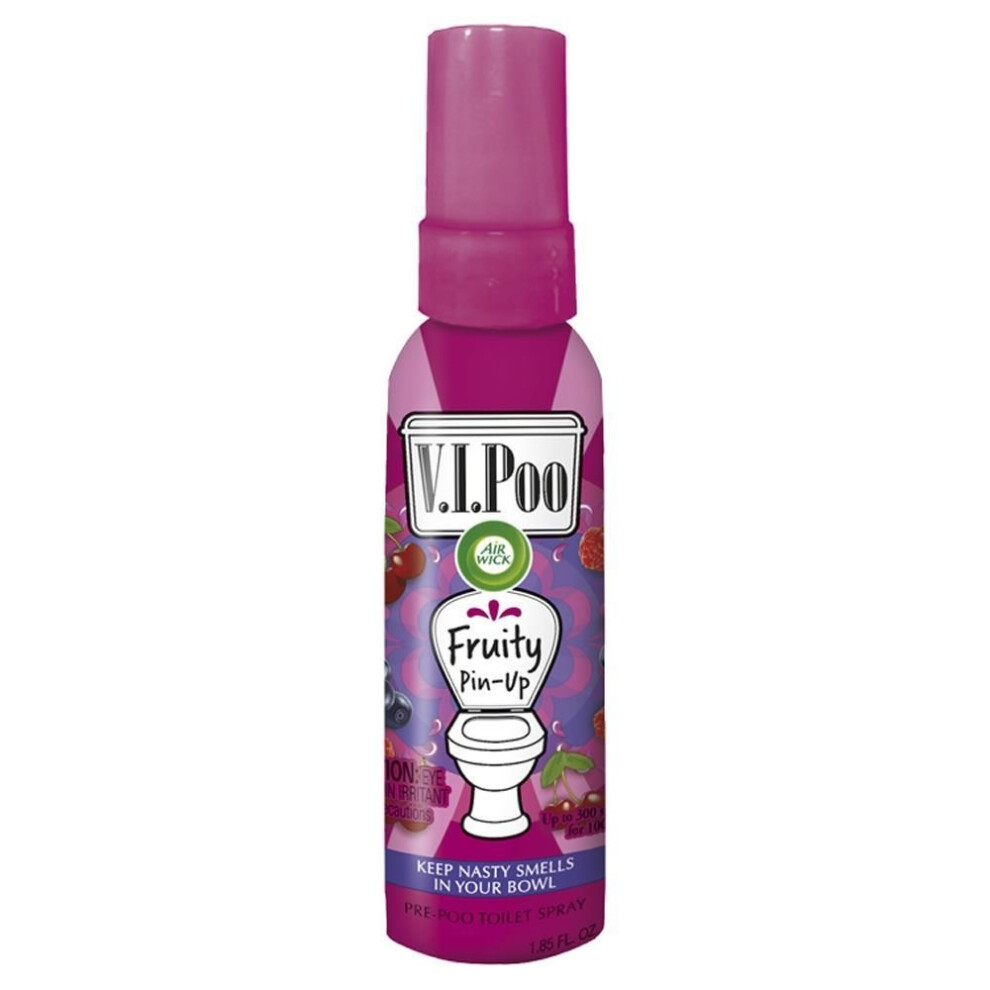 Air Wick VIPoo Fruity Pin-Up Pre-Poo Bathroom Toilet Odor Neutralizer Spray 55